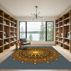 Celestial Gold Sunburst Star Medallion Rug
