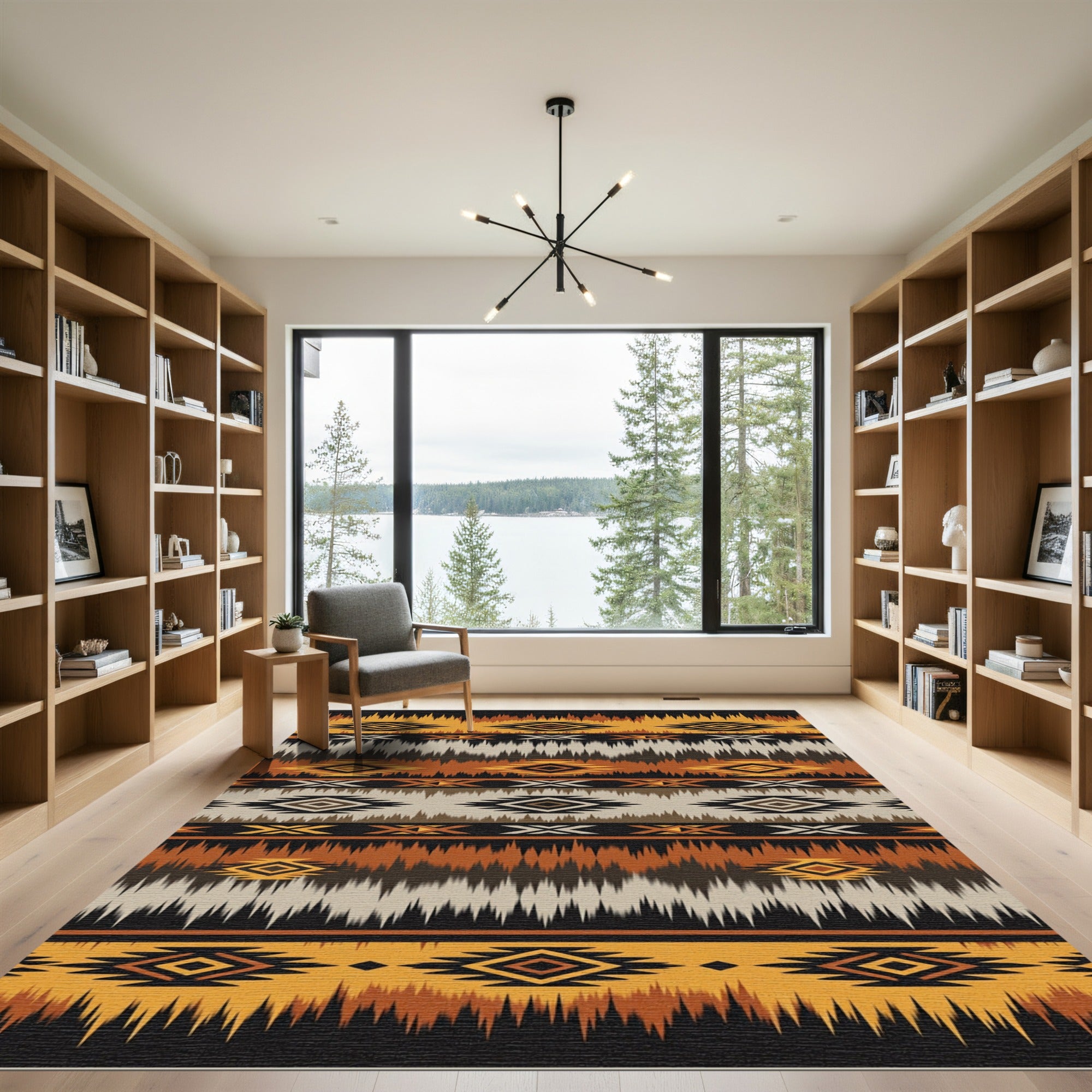 Earthy Southwestern Geometric Diamond Stripe Rug
