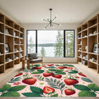 Sweet Strawberry Garden Botanical Arrangement Rug