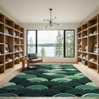 Emerald Green Scallop Overlap Rug