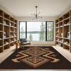 Geometric Diamond Steps Ochre Rug