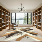 Earthy Tones Splatter Abstract Swirl Rug