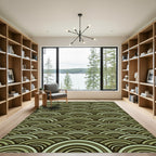 Sage Green Scalloped Arch Waves Rug