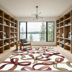 Whimsical Earthy Ribbon Knot Garden Rug
