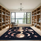 Celestial Moon Phases And Stars Rug