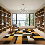 Modern Geometric Cubist Blocks Rug
