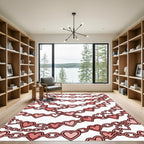 Pink Heart Chain Garlands Rug
