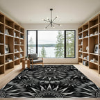 Gray Sunburst Tie Dye Rug