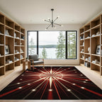 Crimson Gold Starburst Radiant Rug