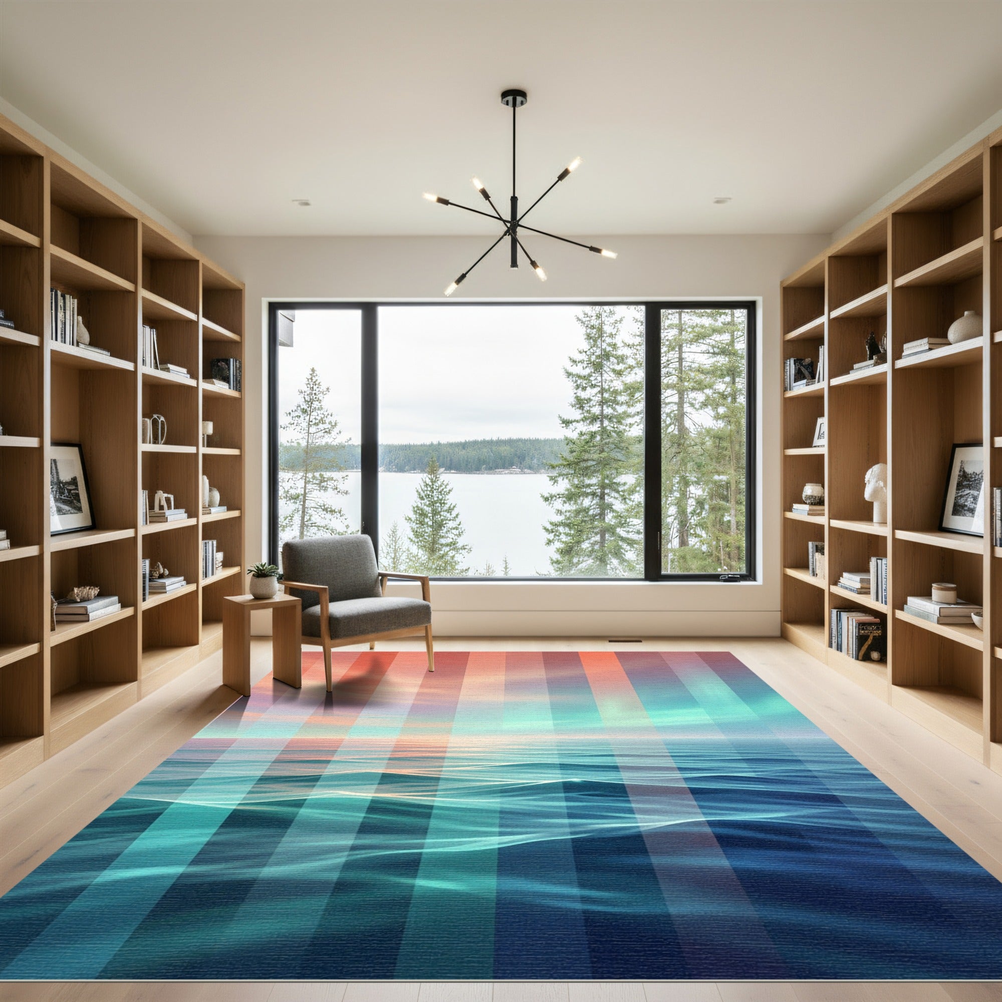 Ethereal Sunset Aurora Vertical Stripe Rug