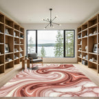 Rose Gold Swirl Marble Texture Rug