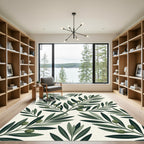 Sage Green Olive Branch Botanical Rug