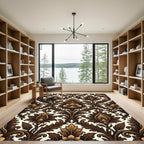 Antique Bronze Floral Damask Rug