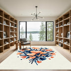 Navy Coral Hearts Anchor Composition Rug