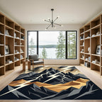 Stormy Mountain Lightning Abstract Art Rug