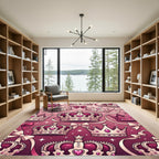 Pink Royal Crowns with Ribbon and Bows Rug