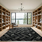 Monochromatic Abstract Directional Arrows Rug