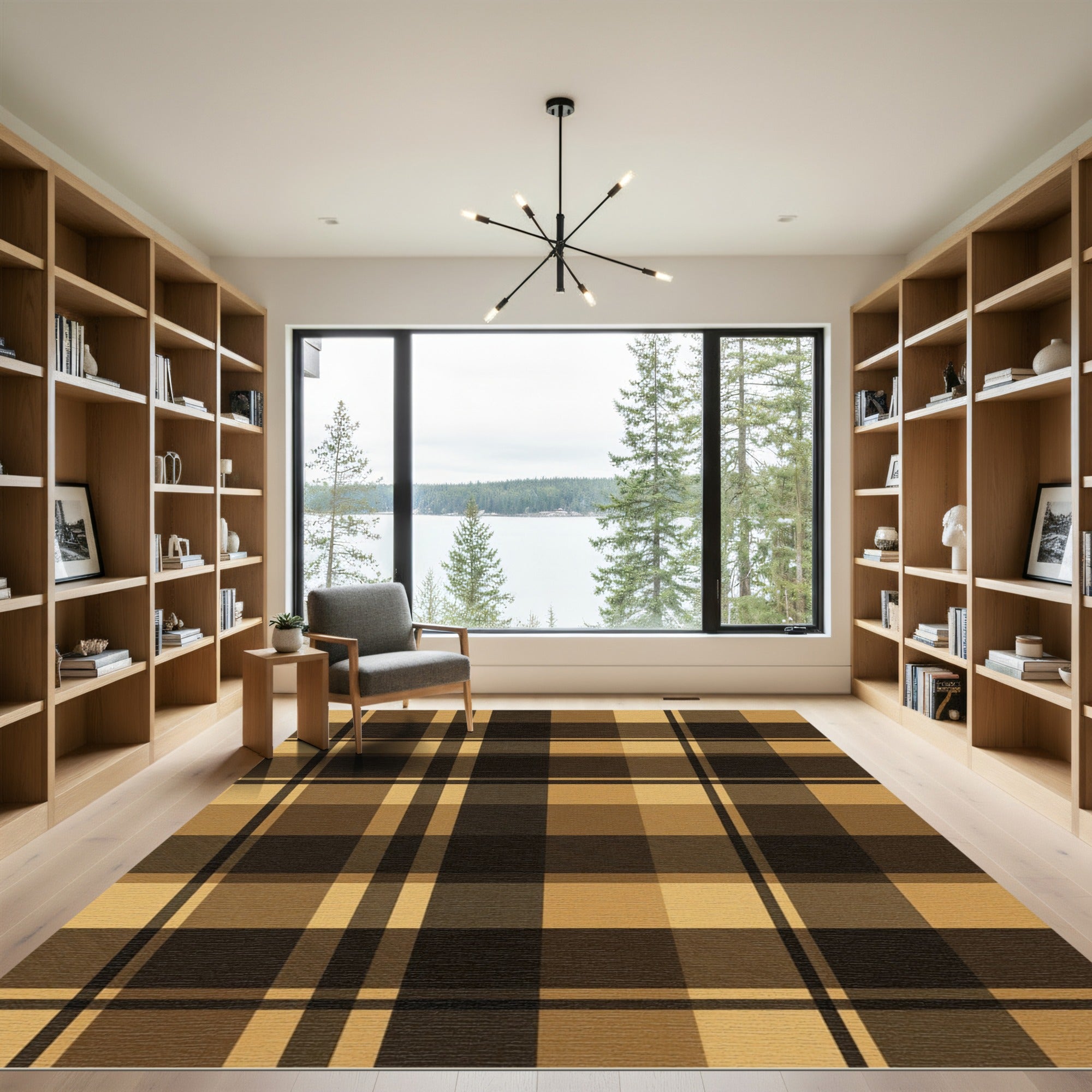 Earthy Tones Plaid Check Rug