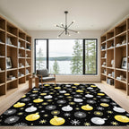 Gold Silver Ornaments Snowflake Pattern Rug