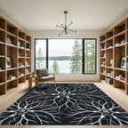 Abstract White Neuron Network Rug