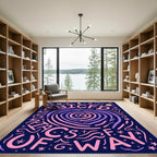 Cosmic Alphabet Swirl Pink Purple Rug