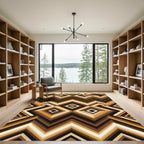 Geometric Chevron Diamond Earth Tone Accent Rug