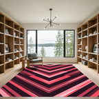 Bold Crimson Abstract Chevron Stripe Rug