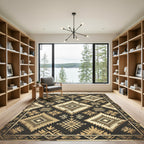 Earthy Geometric Tribal Diamond Rug