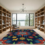 Celestial Folk Art Star Forest Rug