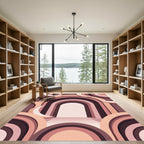 Abstract Dusty Rose Moon Archway Rug