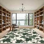 Earthy Green Ivy Vine Foliage Rug