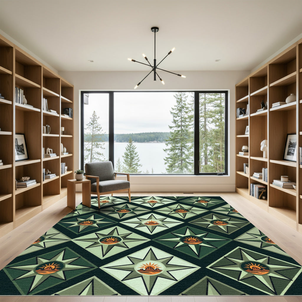 Desert Sun Compass Rose Arrangement Rug