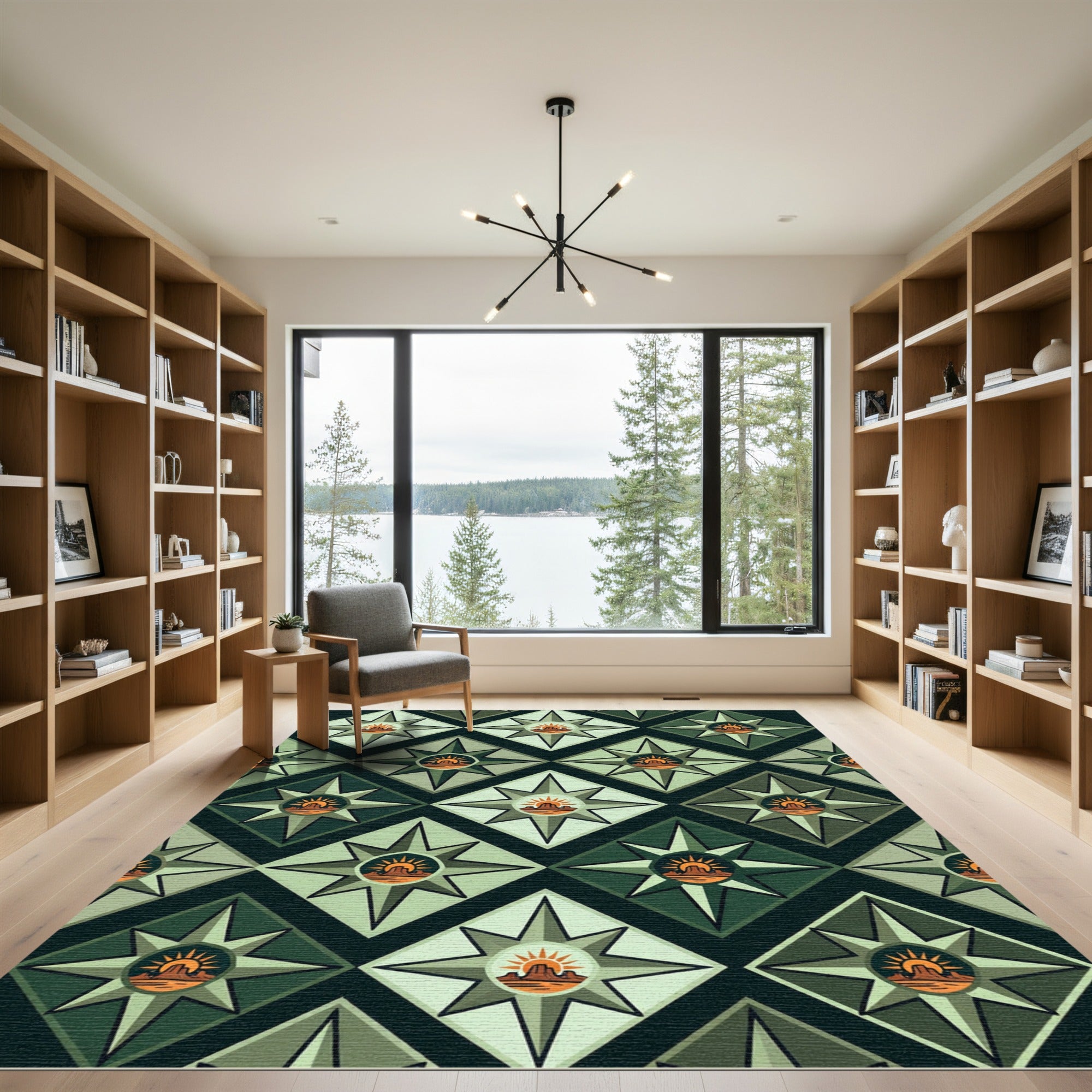 Desert Sun Compass Rose Arrangement Rug