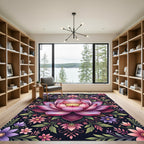 Lotus Flower Mandala Pink Floral Rug