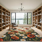 Wildflower Poppies and Daisies Meadow Rug