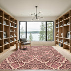 Rose Gold Intricate Mandala Arabesque Rug