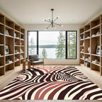 Blush Zebra Stripe Abstract Art Rug