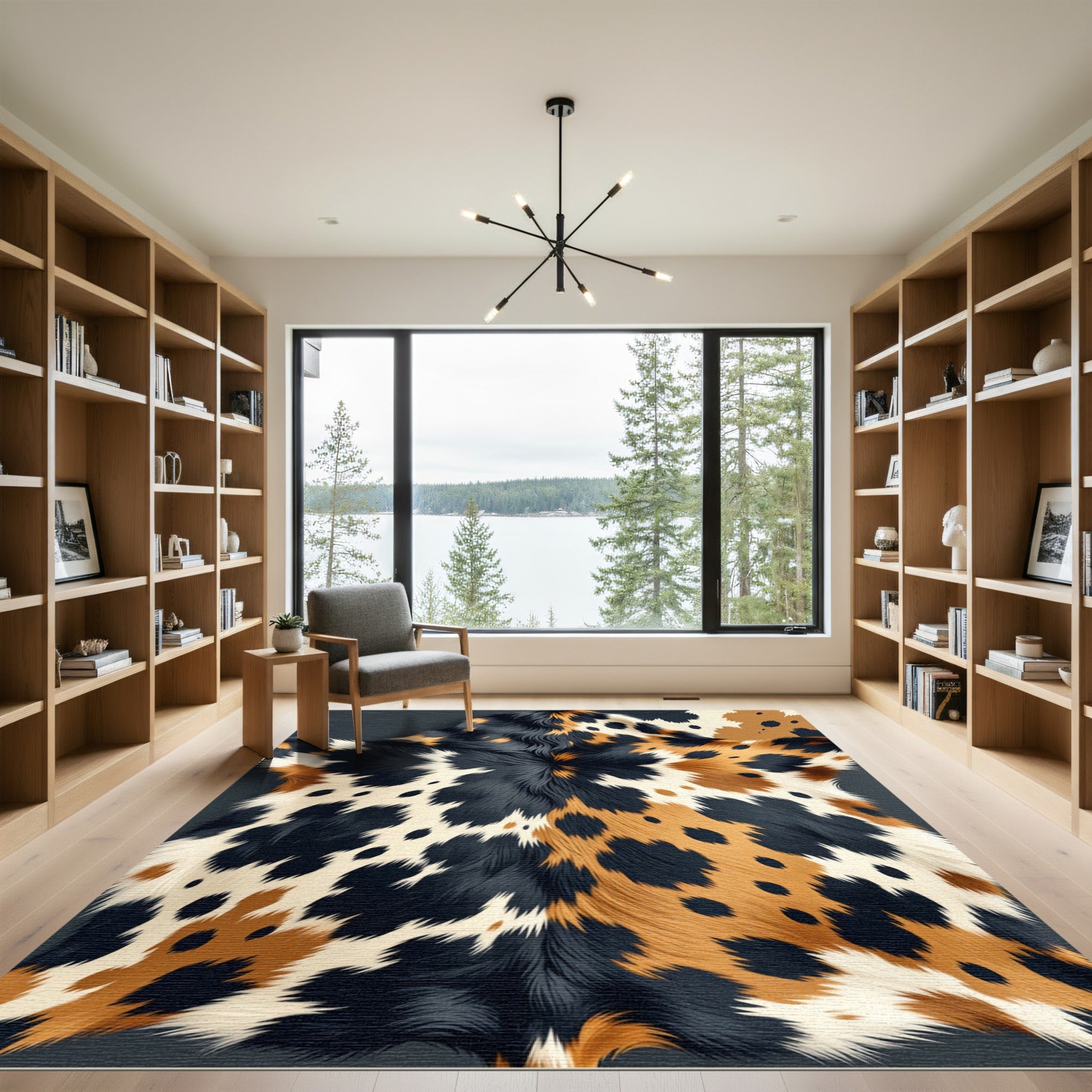 Spotted Calico Animal Hide Rug