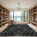 Gothic Black Floral Archway Rug