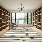 Earthy Tones Cracked Stone Stripes Rug