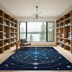 Celestial Gold and Silver Star Map Rug