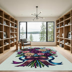 Dahlia and Carnation Botanical Bouquet Rug