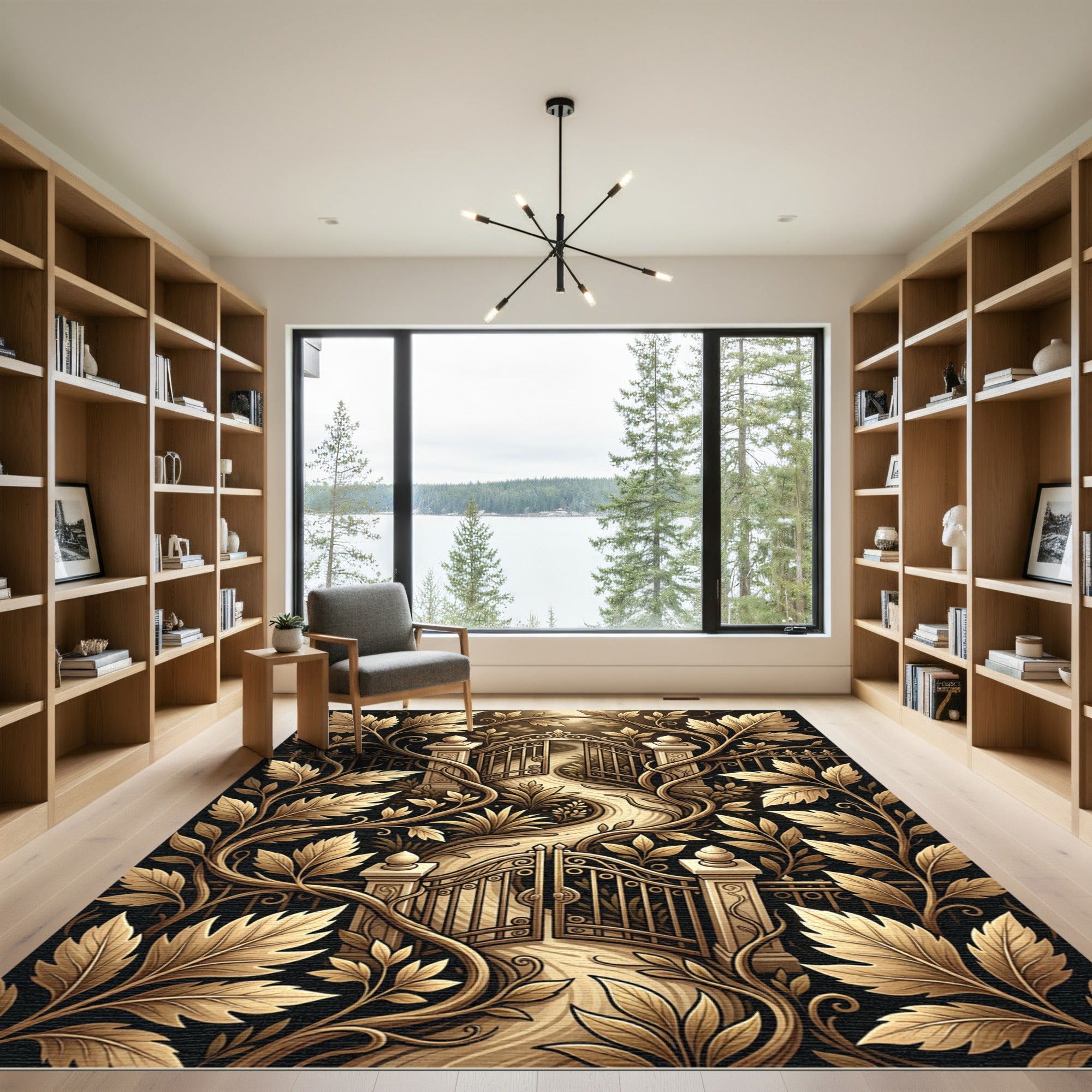 Gilded Vine Garden Gate Symmetry Rug