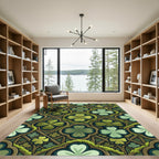 Mossy Emerald Clover Four Leaf Quadrate Rug