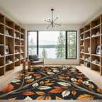 Autumnal Amber Leaf Interlacing Branch Rug