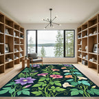 Vibrant Floral Vine Garden Arrangement Rug