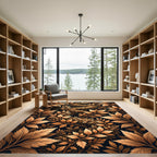 Golden Autumn Foliage Vine Arrangement Rug