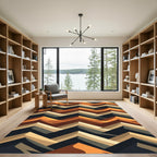 Earthy Geometric Chevron Zigzag Rug