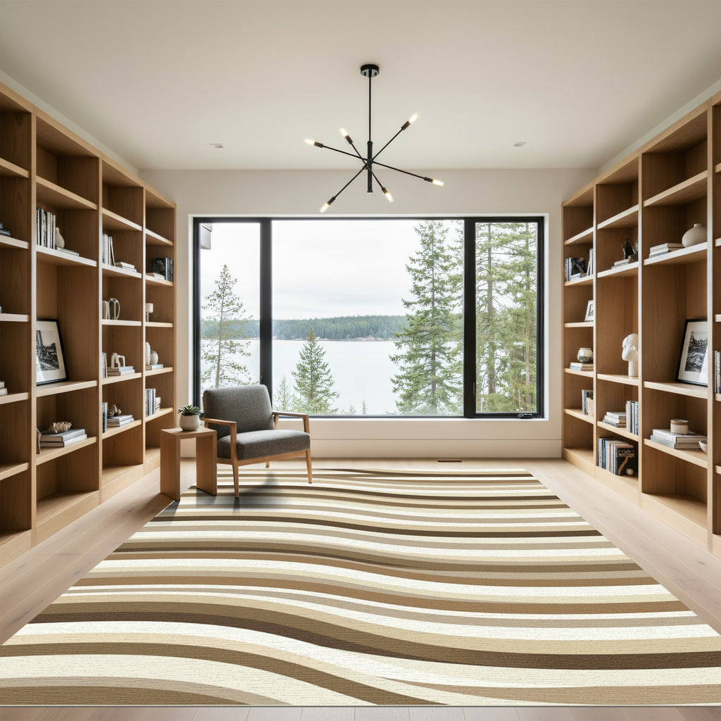 Shifting Sandy Dune Waves Rug