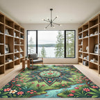 Botanical Star Medallion Spring Garden Rug